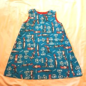Cat in the Hat girls size 5 dress shift hand crafted